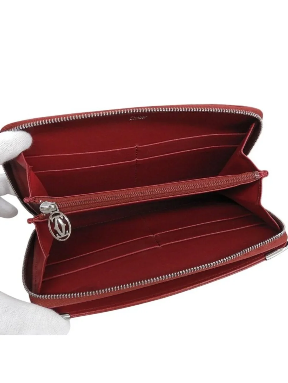 Cartier Marcello de Cartier Zip Around Wallet Red Case